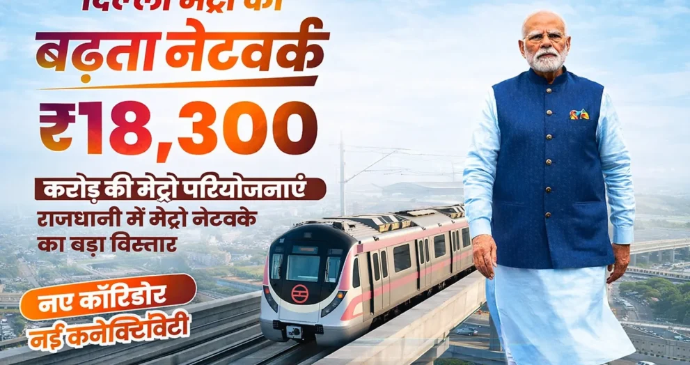 PM मोदी आज दिल्ली मेट्रो के नए कॉरिडोर लॉन्च करेंगे