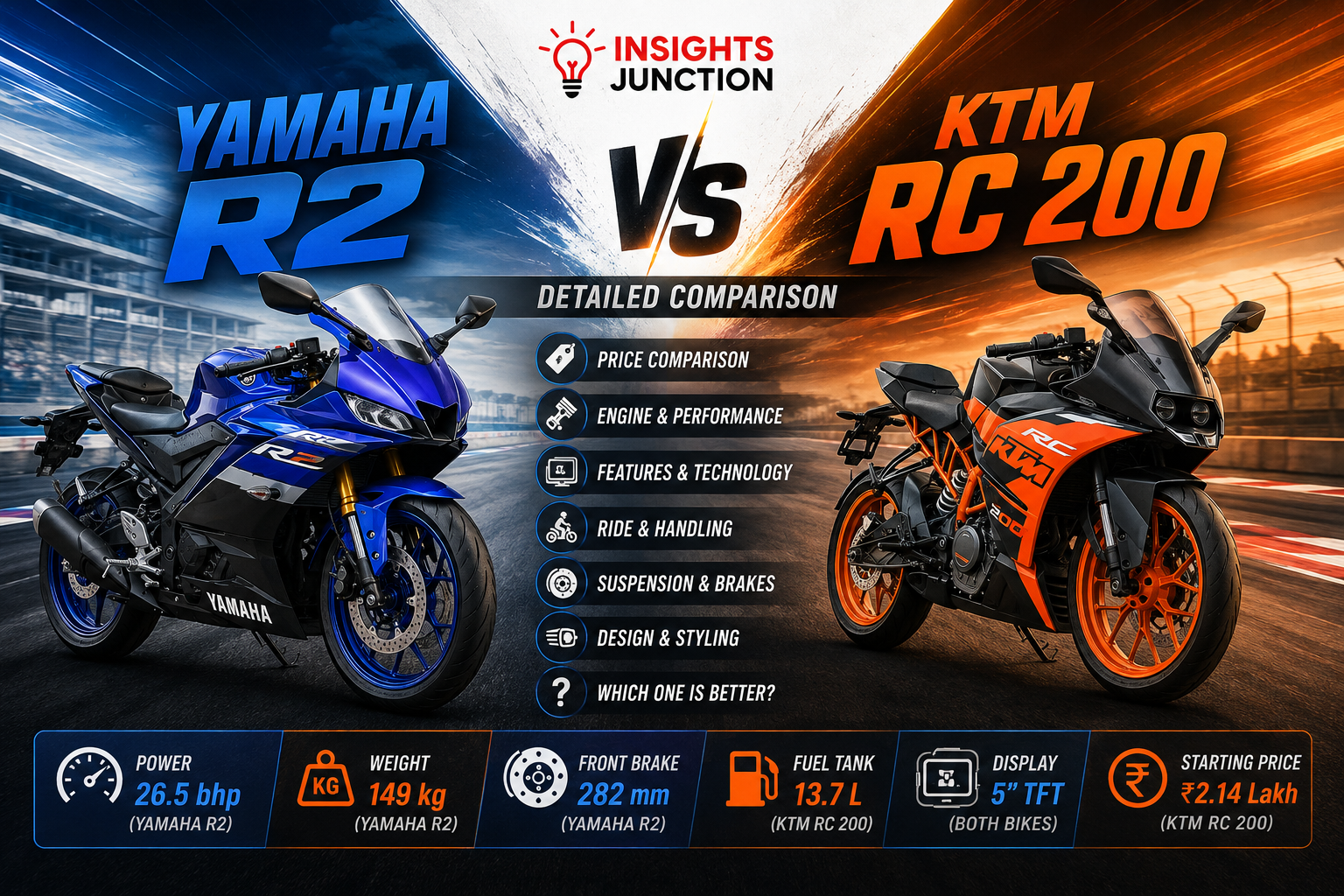 Yamaha R2 vs KTM RC 200